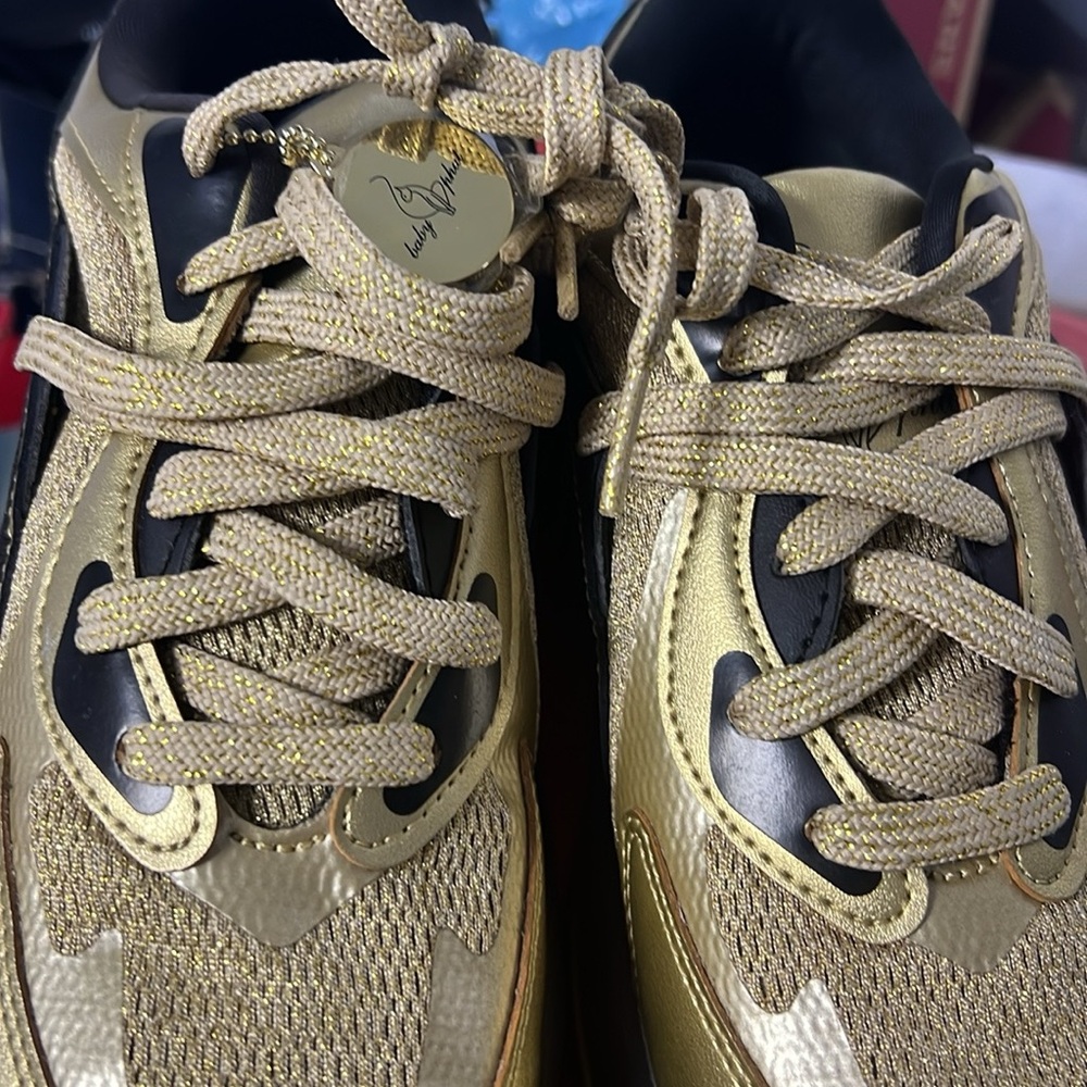 Gold and Black Sneakers with Signature Detail